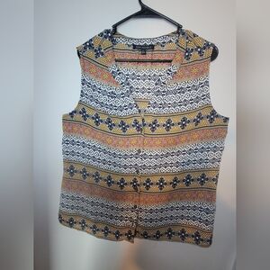 Sara Michelle womens Blouse Sleeveless Button Front